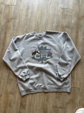 Tiger Cats Football Grey Crewneck Adidas NFL Size Large